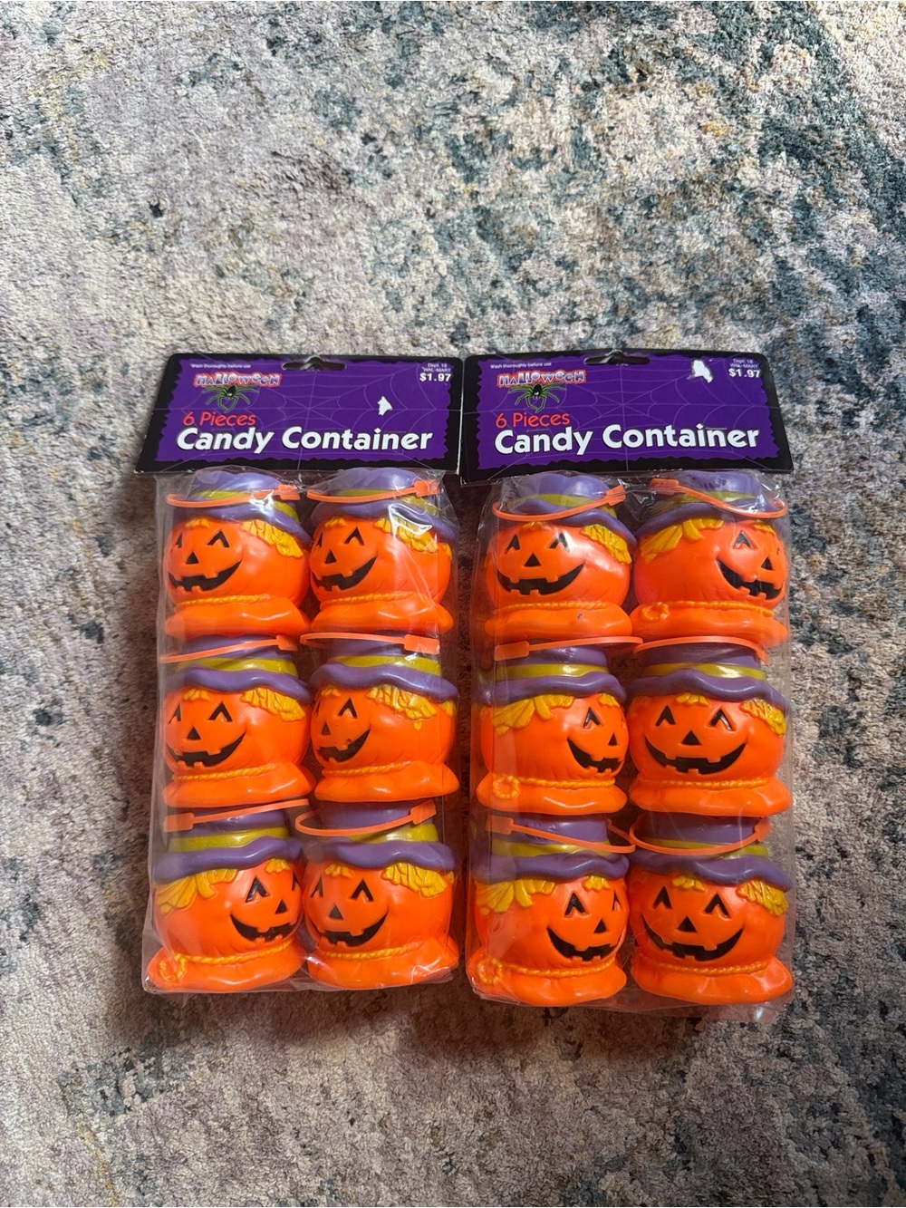 2 Vintage Fun World Scarecrow Candy Buckets Pack Of 6 Still In Package